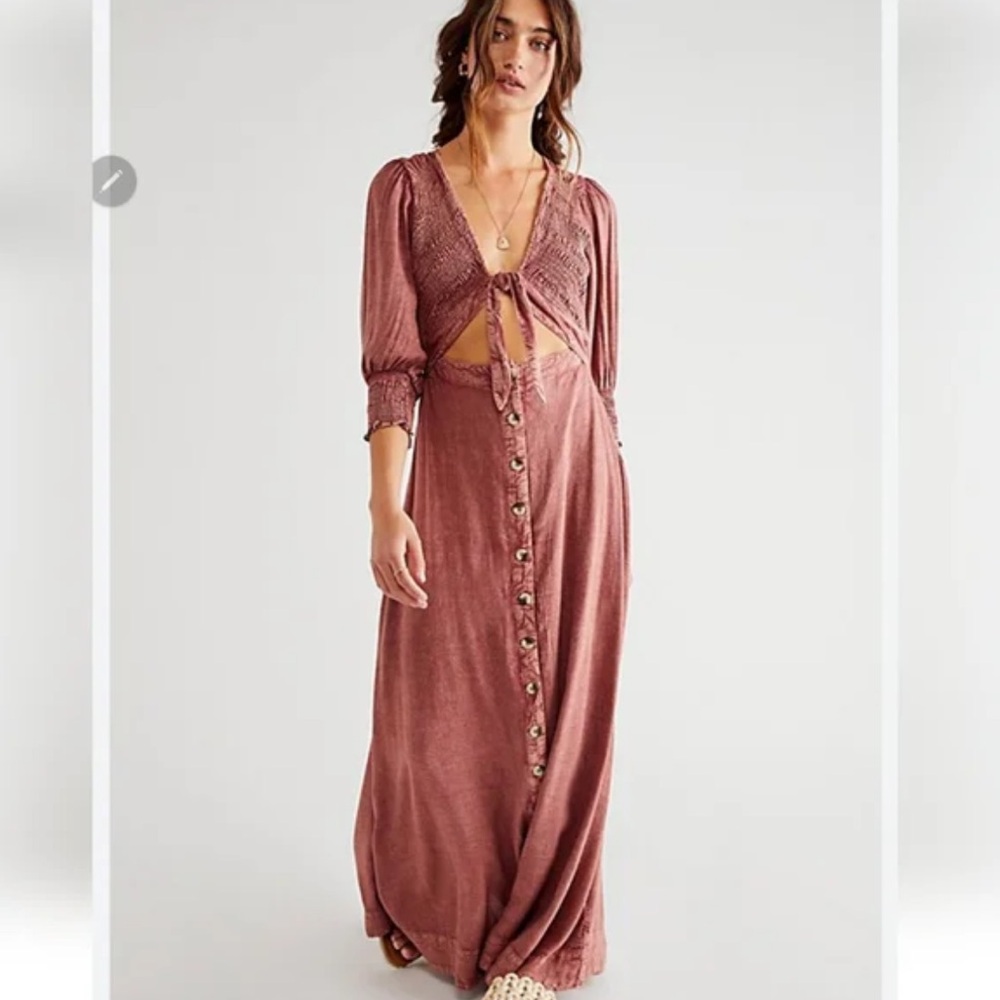 NWT Free People String of Hearts Maxi Dress